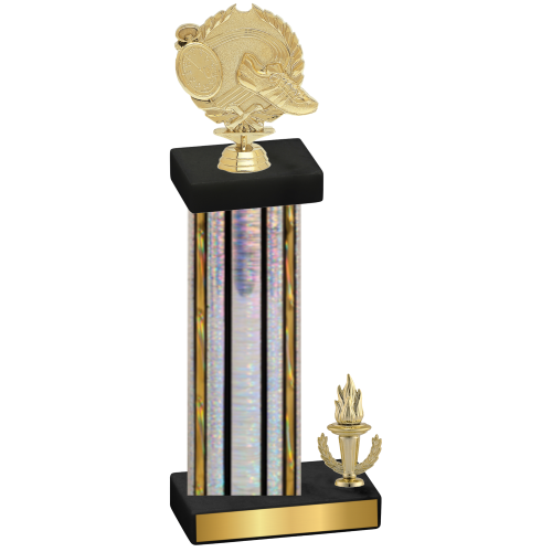 Accented Single Silver Glacier Victory Running Trophy