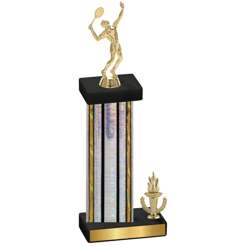 Accented Single Silver Glacier Victory Tennis Trophy