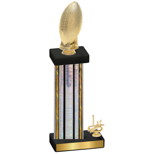 Accented Single Silver Glacier First Place Football Trophy