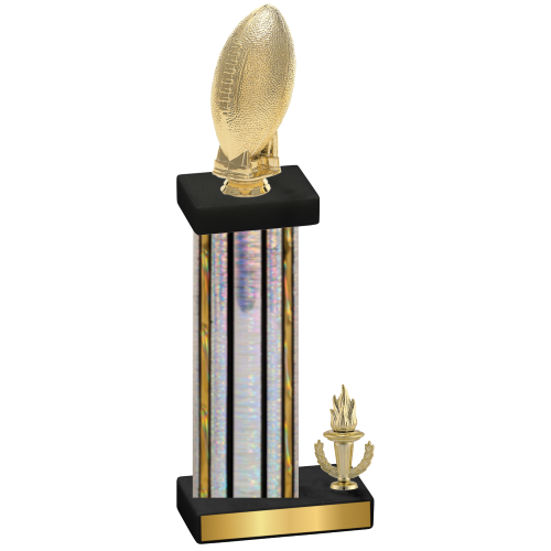 Accented Single Silver Glacier Victory Football Trophy