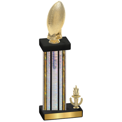 Accented Single Silver Glacier Victory Football Trophy