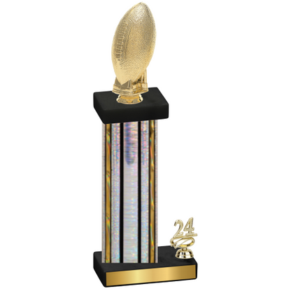 Accented Single Silver Glacier Year Football Trophy