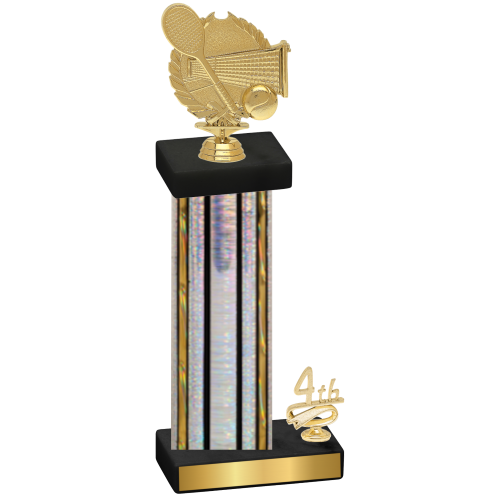 Accented Single Silver Glacier Fourth Place Tennis Trophy