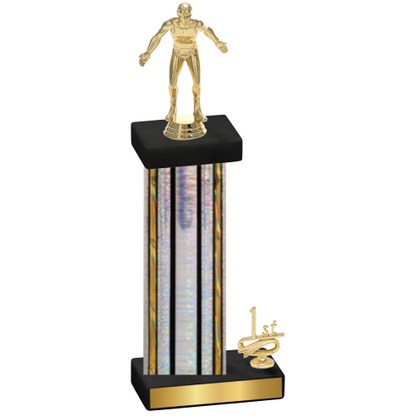 Accented Single Silver Glacier First Place Wrestling Trophy