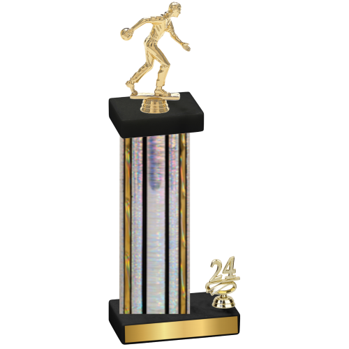 Accented Single Silver Glacier Year Bowling Trophy