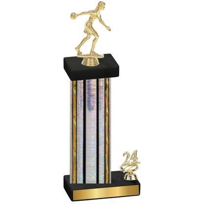 Accented Single Silver Glacier Year Bowling Trophy