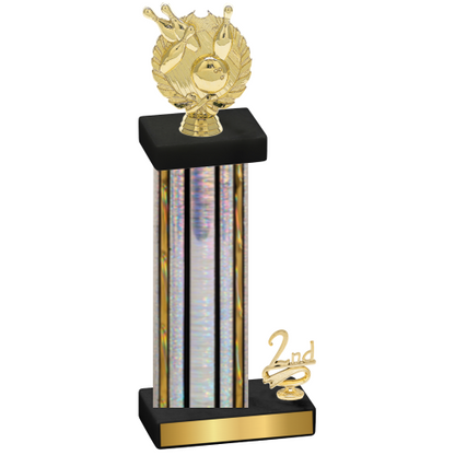 Accented Single Silver Glacier Second Place Bowling Trophy
