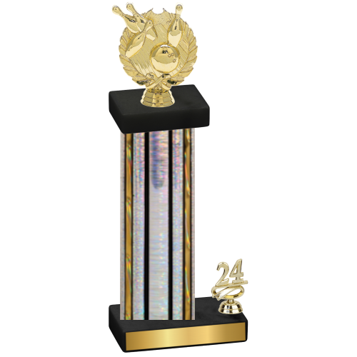 Accented Single Silver Glacier Year Bowling Trophy