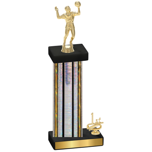 Accented Single Silver Glacier First Place Volleyball Trophy