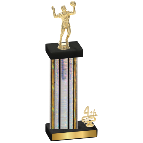 Accented Single Silver Glacier Fourth Place Volleyball Trophy