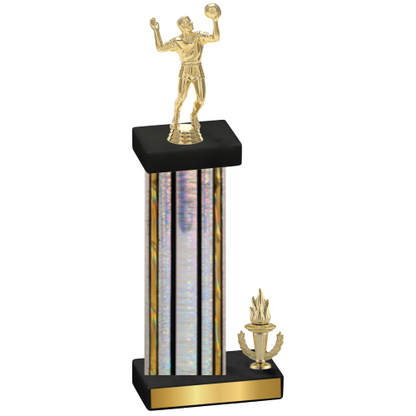 Accented Single Silver Glacier Victory Volleyball Trophy