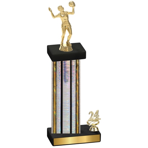 Accented Single Silver Glacier Year Volleyball Trophy