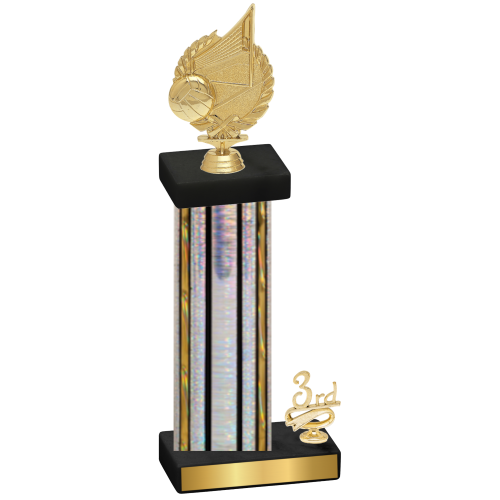 Accented Single Silver Glacier Third Place Volleyball Trophy
