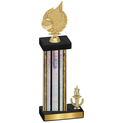 Accented Single Silver Glacier Victory Volleyball Trophy