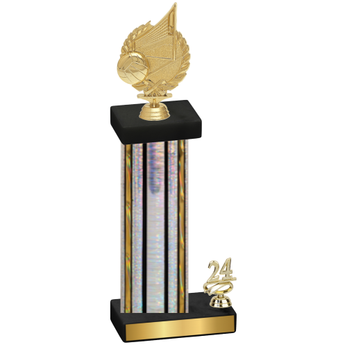 Accented Single Silver Glacier Year Volleyball Trophy