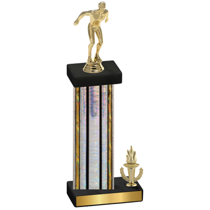 Accented Single Silver Glacier Victory Swimming Trophy