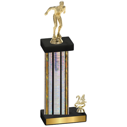 Accented Single Silver Glacier Year Swimming Trophy