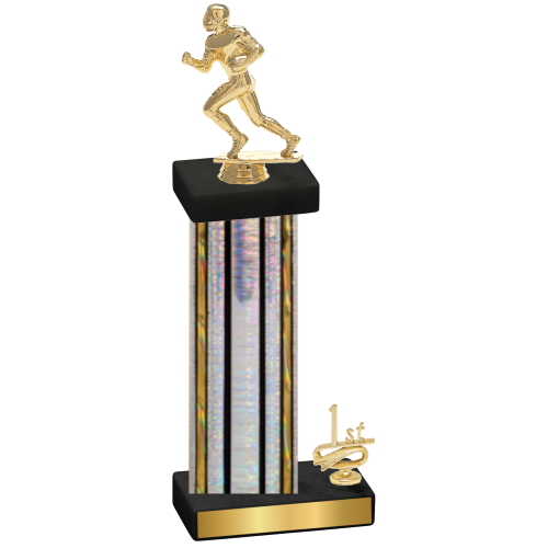 Accented Single Silver Glacier First Place Football Trophy