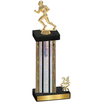 Accented Single Silver Glacier Year Football Trophy