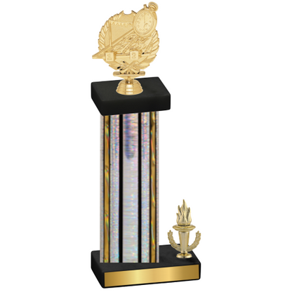 Accented Single Silver Glacier Victory Swimming Trophy