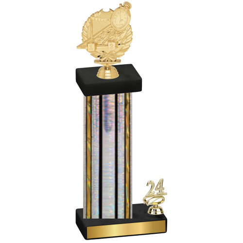 Accented Single Silver Glacier Year Swimming Trophy