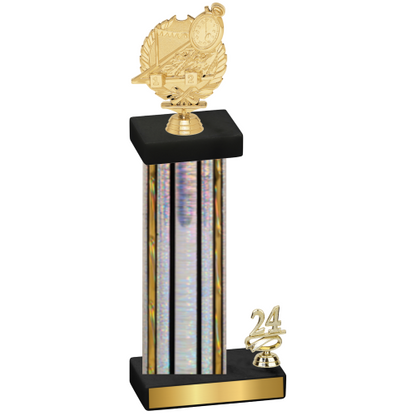Accented Single Silver Glacier Year Swimming Trophy