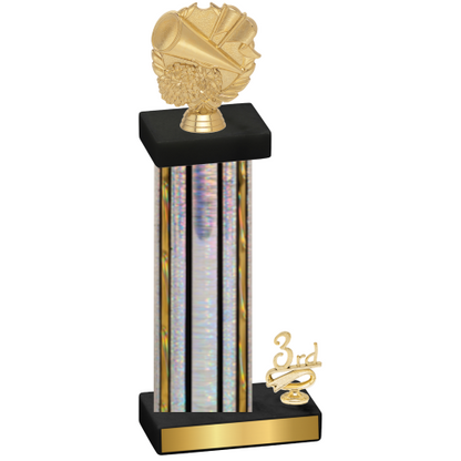 Accented Single Silver Glacier Third Place Cheerleading Trophy