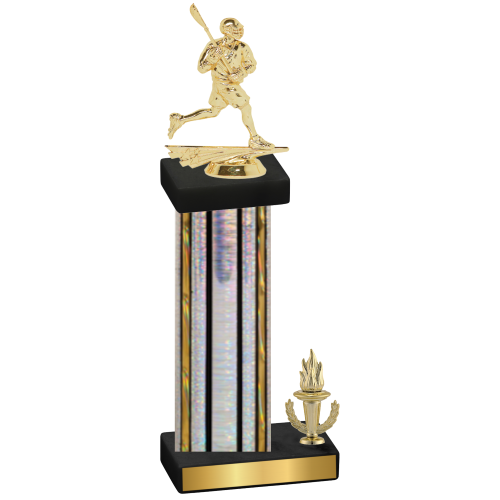 Accented Single Silver Glacier Victory Lacrosse Trophy