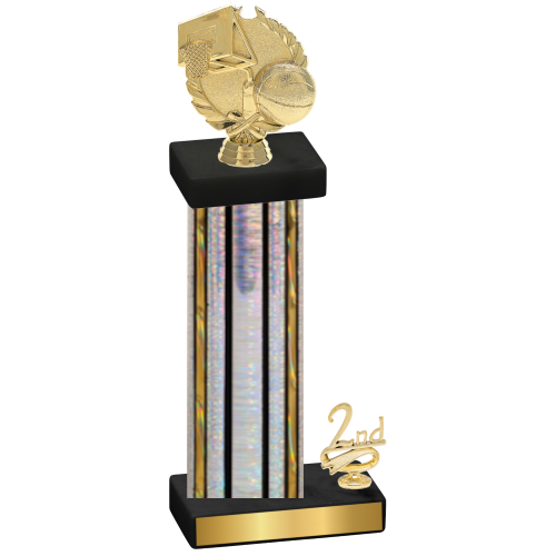 Accented Single Silver Glacier Second Place Basketball Trophy
