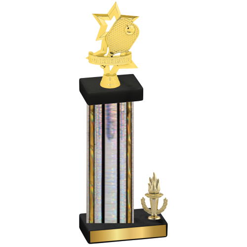 Accented Single Silver Glacier Victory Pickleball Trophy
