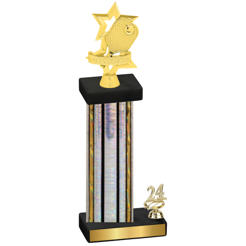 Accented Single Silver Glacier Year Pickleball Trophy