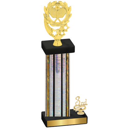 Accented Single Silver Glacier Third Place Pickleball Trophy