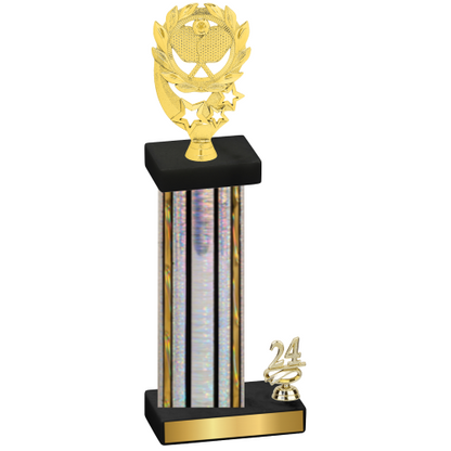 Accented Single Silver Glacier Year Pickleball Trophy