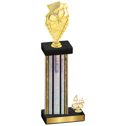 Accented Single Silver Glacier Fourth Place Pickleball Trophy