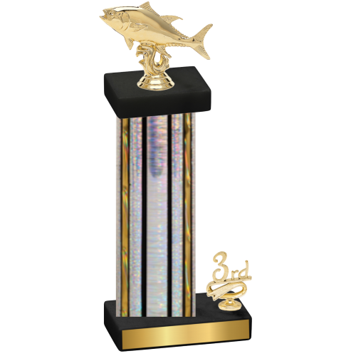 Accented Single Silver Glacier Third Place Fishing Trophy