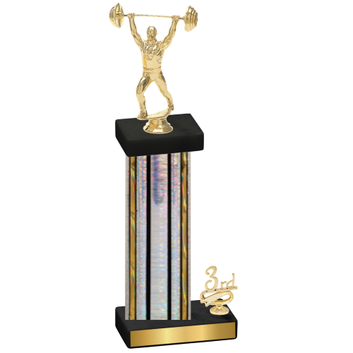 Accented Single Silver Glacier Third Place Weights Trophy