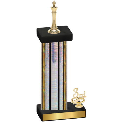 Accented Single Silver Glacier Third Place Chess Trophy