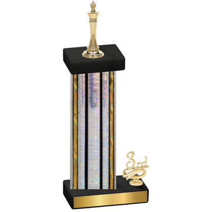 Accented Single Silver Glacier Third Place Chess Trophy