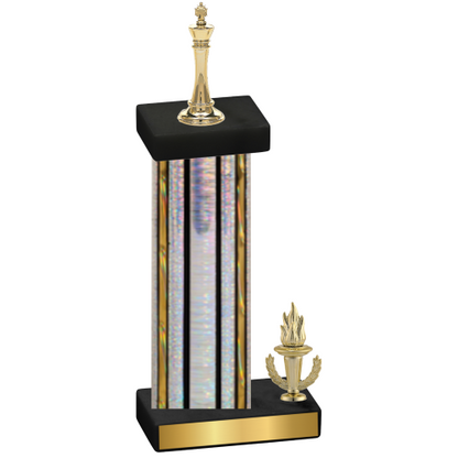 Accented Single Silver Glacier Victory Chess Trophy