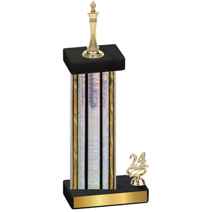 Accented Single Silver Glacier Year Chess Trophy