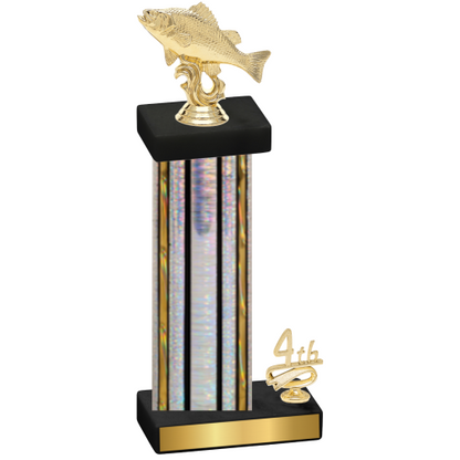 Accented Single Silver Glacier Fourth Place Fishing Trophy