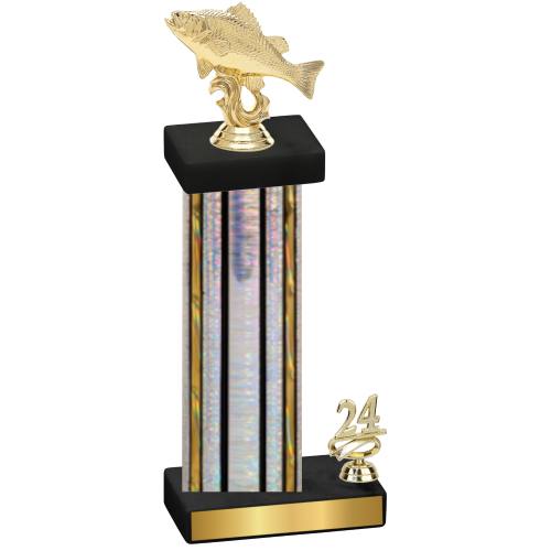 Accented Single Silver Glacier Year Fishing Trophy