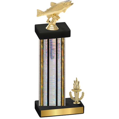 Accented Single Silver Glacier Victory Fishing Trophy