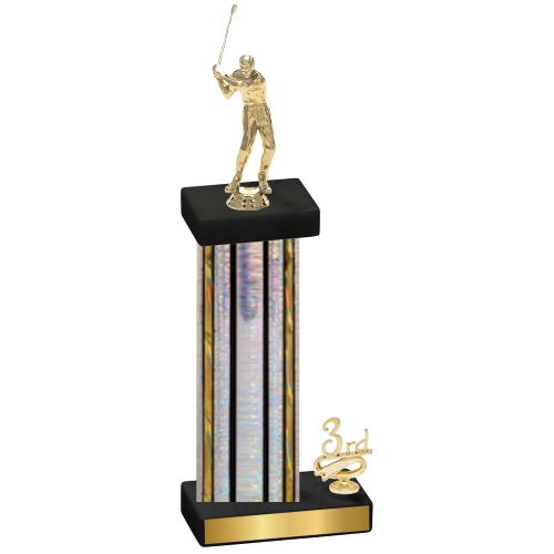 Accented Single Silver Glacier Third Place Golf Trophy