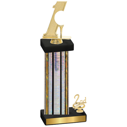 Accented Single Silver Glacier Second Place Golf Trophy