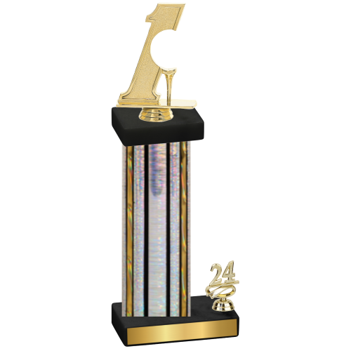 Accented Single Silver Glacier Year Golf Trophy