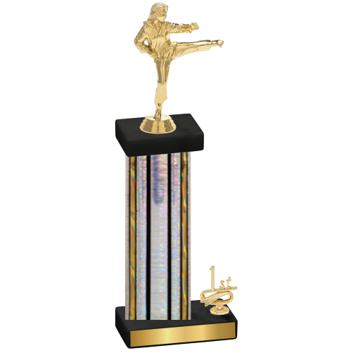 Accented Single Silver Glacier First Place Karate Trophy