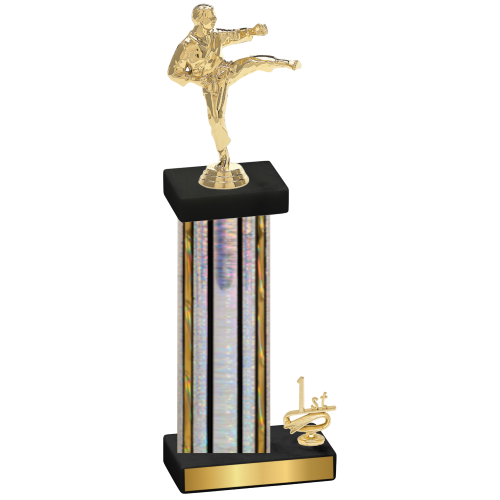 Accented Single Silver Glacier First Place Karate Trophy