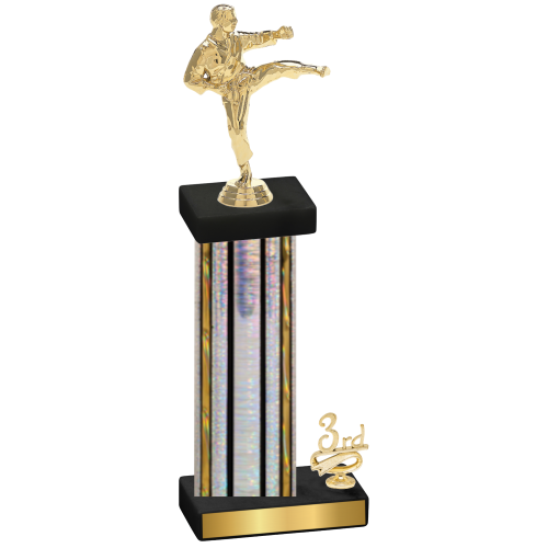 Accented Single Silver Glacier Third Place Karate Trophy