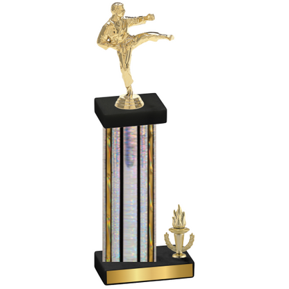 Accented Single Silver Glacier Victory Karate Trophy